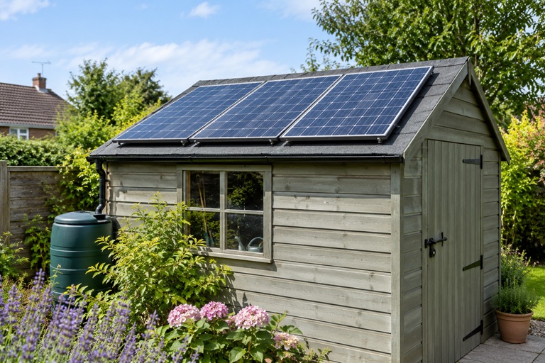 DIY Solar Panels on a small shed roof (UK)